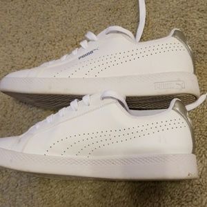 PUMA Women's Perf Smash White Leather Sneaker